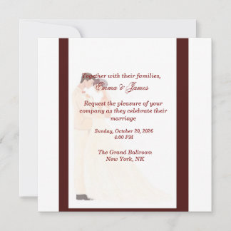 Convite de Casamento Burgundy Elegante