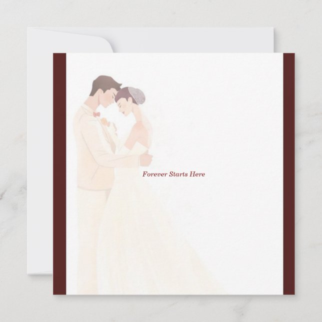 Convite de Casamento Burgundy Elegante (Verso)