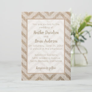 Convite De Casamento Burlap Chevron