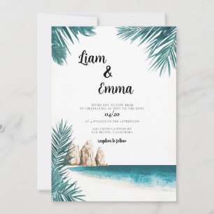 Convite de Casamento Cabo Mexico Aquarela