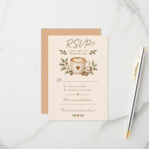 Convite de Casamento Café com Canecas e Grãos de C