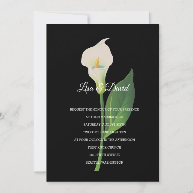 Convite De Casamento-Cala Lily (Frente)