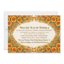 Convite de Casamento California Poppy