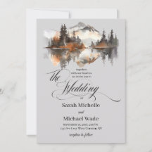 Convite de Casamento Caligrafia de Outono Místico