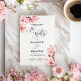 Convite de Casamento Caligrafia Elegante Hawthorn