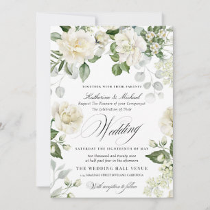 Convite de Casamento Caligrafia Script Eucalipto F