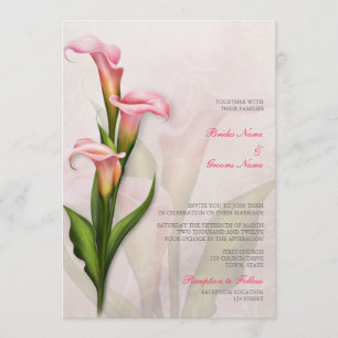 Convite De Casamento Calla Lily Pink