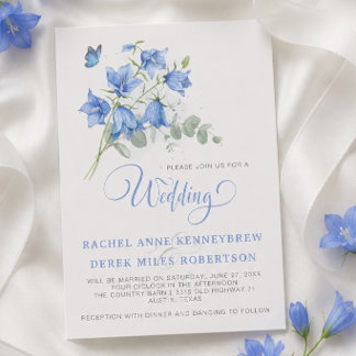 Convite de Casamento Campainha Azul