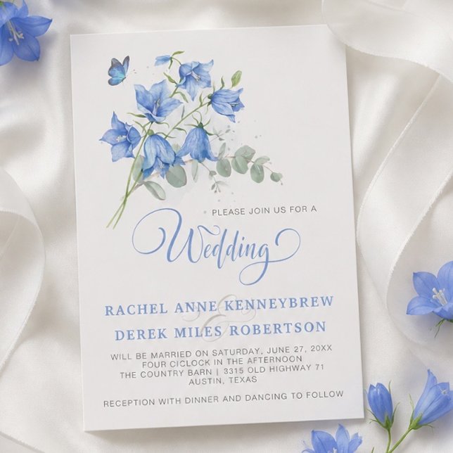 Convite de Casamento Campainha Azul (Criador carregado)