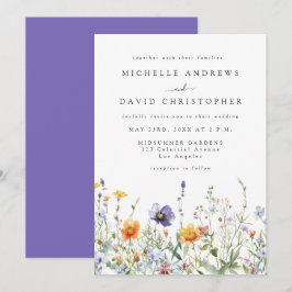 Convite de Casamento Campo de Flores Silvestres