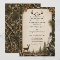 Convite de Casamento Camuflado 'A Caça Acabou'