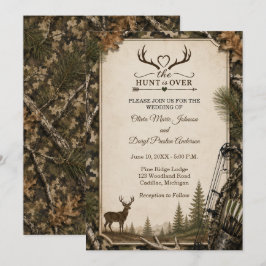 Convite de Casamento Camuflado 'A Caça Acabou'