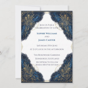 Convite de Casamento Canto Floral Mínimo