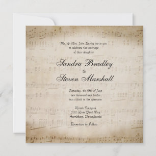 Convite de Casamento Cantor de Guitarra Partitura