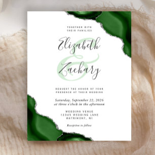 Convite de Casamento Cantos de Ágata Verde Orçamen