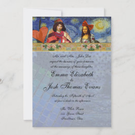 Convite de Casamento Caprichoso Colorido Único