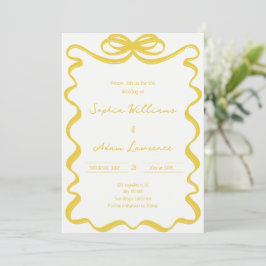 Convite de Casamento Caprichoso com Listras Finas 