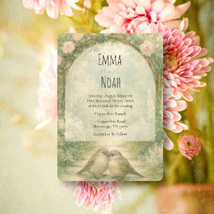 Convite de Casamento Caprichoso Jardim Inglês Flor