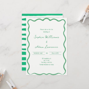 Convite de Casamento Caprichoso Listras Finas Escr