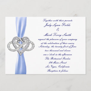 Convite de Casamento Cardíaco Infinito Azul