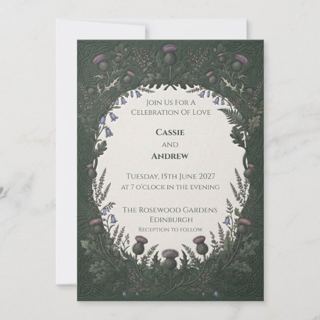 Convite de Casamento Cardo Celta (Frente)