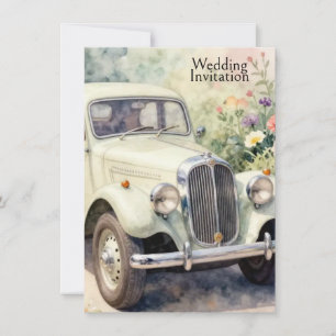 Convite de casamento Carro de casamento elegante