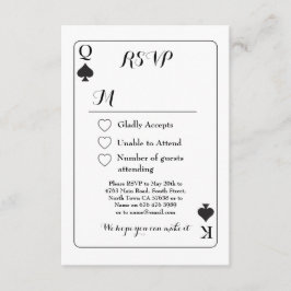 Convite de Casamento Carta de Baralho K  D Ás de E