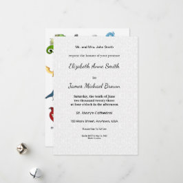 Convite de Casamento Carta de Roteiro Clássico Ele