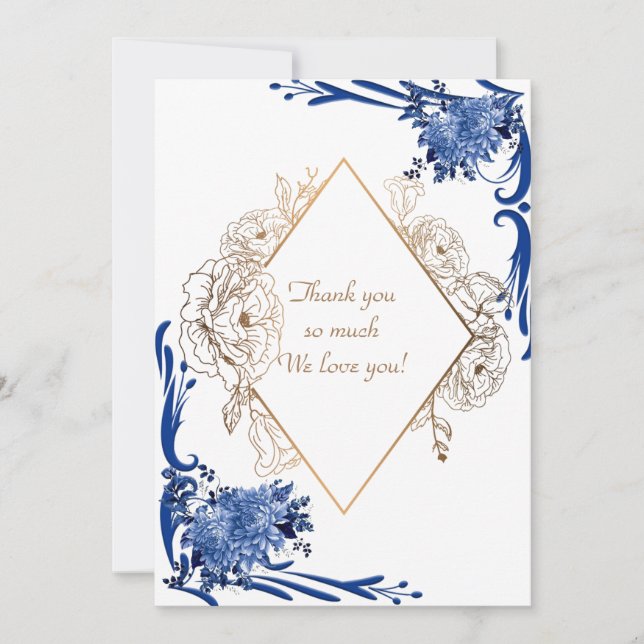 Convite de Casamento Cartão de Agradecimento (Frente)