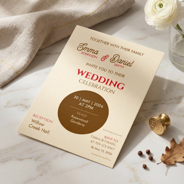 Convite de Casamento Cartão de Romance Clássico (Criador carregado)