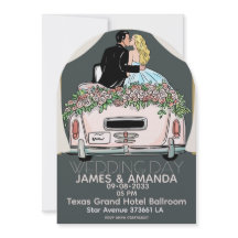 Convite de Casamento Casal Clássico Romântico