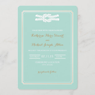 Convite de casamento Casamento de Knot Beach Glam