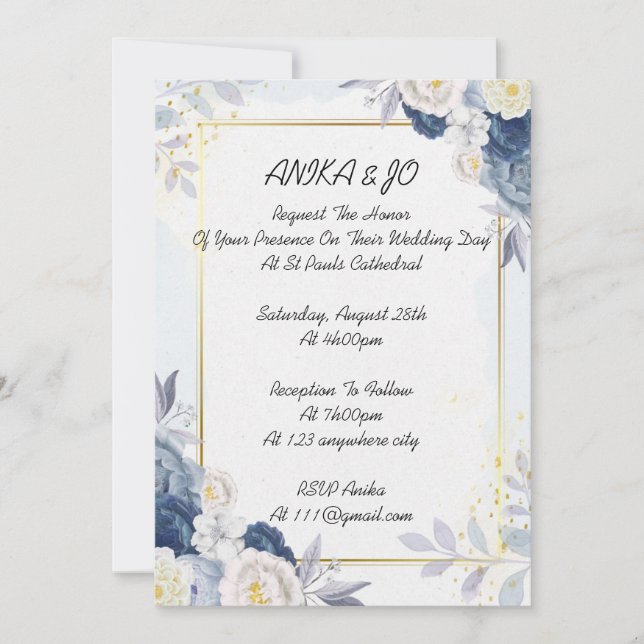 CONVITE DE CASAMENTO, CASAMENTO FLORAL (Frente)