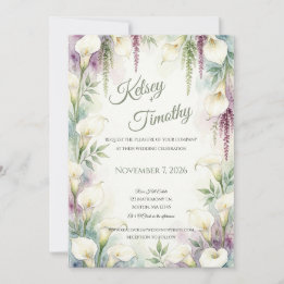 Convite de Casamento Cascading Calla