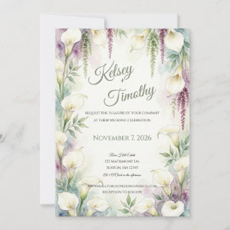 Convite de Casamento Cascading Calla
