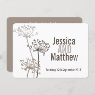 Convite de casamento castanho-da-flor-moderna de C