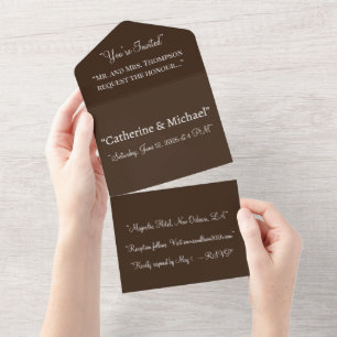 Convite de casamento Castanho Profundo de Chocolat