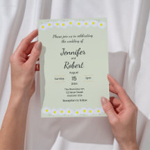 Convite de Casamento Casual Daisy