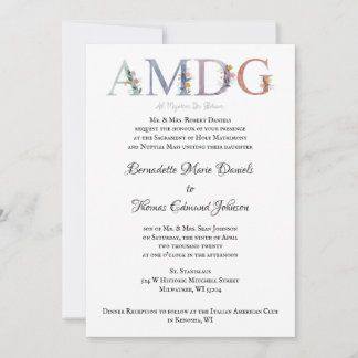 Convite de Casamento Católico AMDG