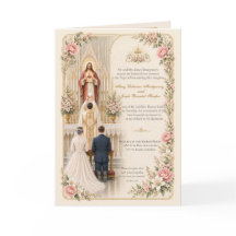 Convite de Casamento Católico Coração Sagrado