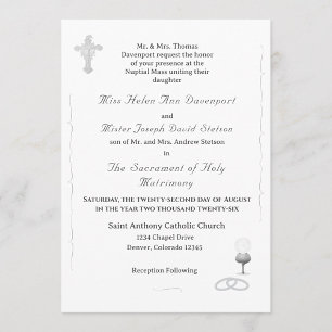 Convite de Casamento Católico Graça Nupcial