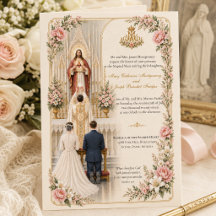 Convite de Casamento Católico Tradicional