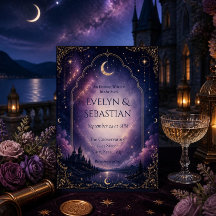 Convite de Casamento Celestial | Castelo ao Luar