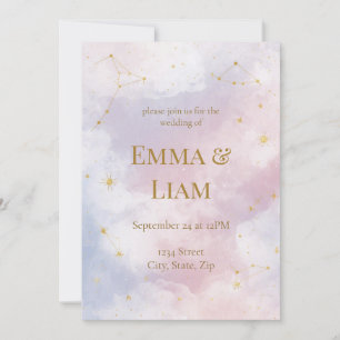 Convite de Casamento Celestial   Constelações