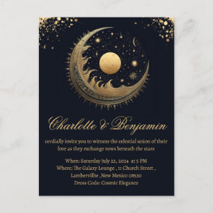 Convite de Casamento Celestial Vintage Rústico