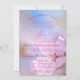 Convite de casamento cereja floresce personalizáve