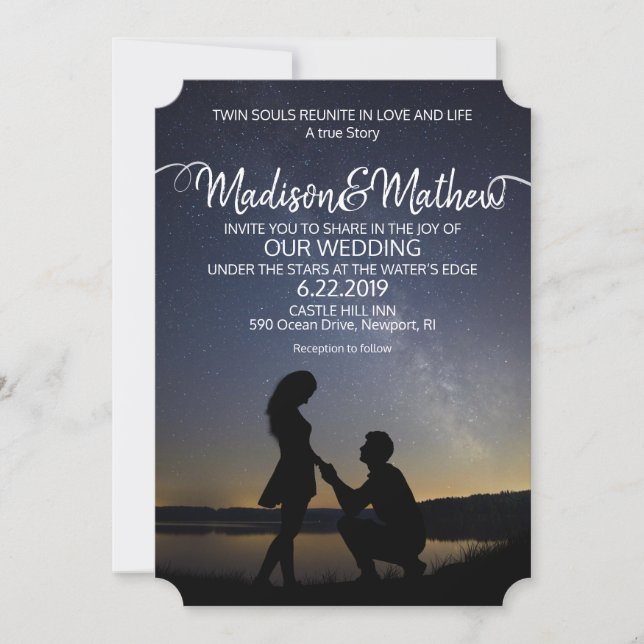 Convite de Casamento Chama Gêmea (Frente)
