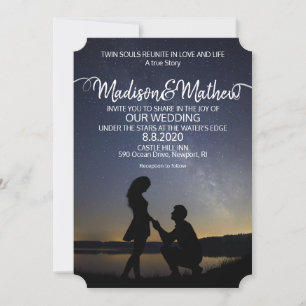 Convite de Casamento Chama Gêmea