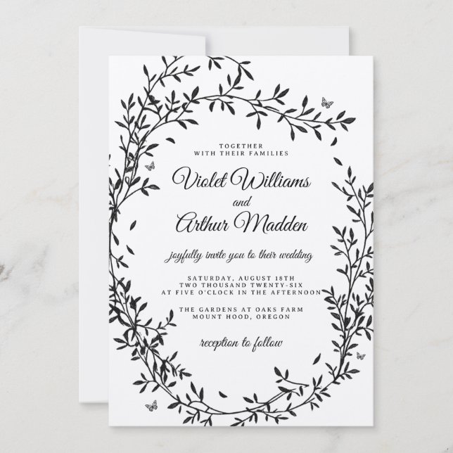 Convite de Casamento Charme Florestal (Frente)