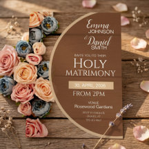 Convite de Casamento Charme Rústico Sagrado Matrim